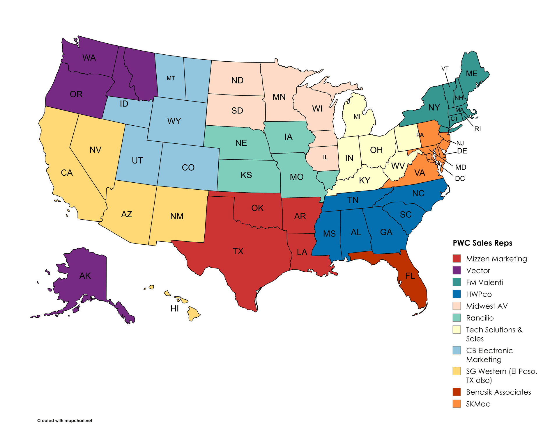 Sales Reps Map